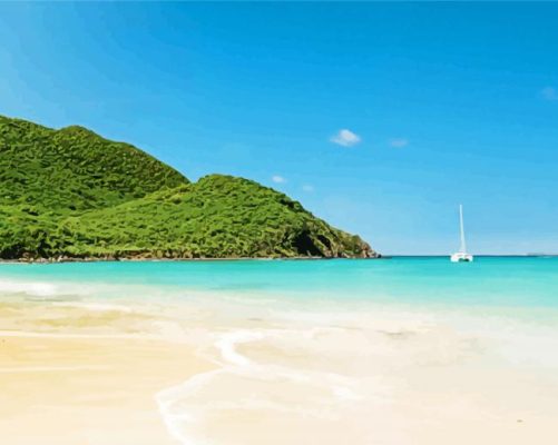Aesthetic Saint Maarten Beach paint by numbers