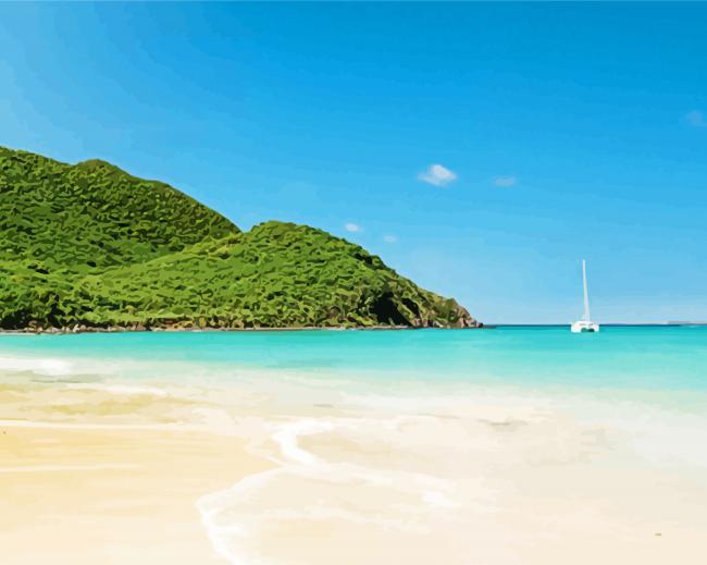 Aesthetic Saint Maarten Beach paint by numbers