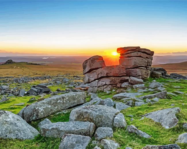 Beautiful Dartmoor National Park paint by numbers
