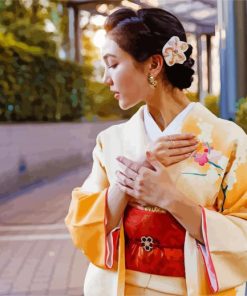 Beautiful Girl With Kimono paint by numbers