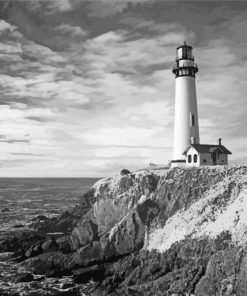 Black And White Lighthouse Paint by numbers