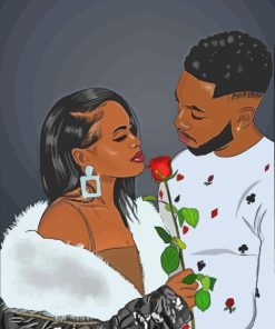 Black Couple In Love paint by numbers