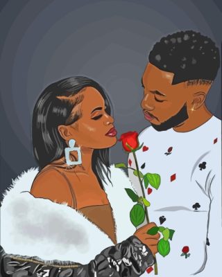 Black Couple In Love paint by numbers