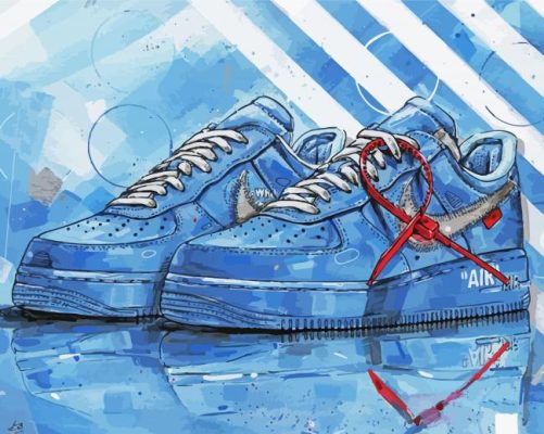 Blue Nike Air Force Art paint by numbers