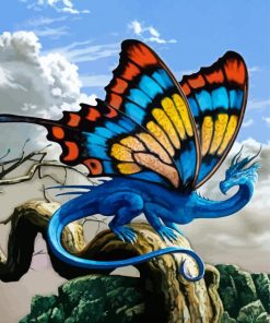 Blue Butterfly Dragon paint by numbers