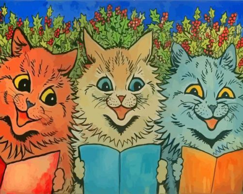 Carol Singing Cats paint by numbers