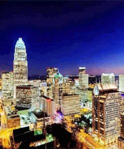 Charlotte City At Night paint by numbers