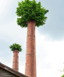 Chimney Reclaiming Nature paint by numbers