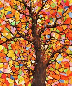 Colorful Abstract Tree paint by numbers