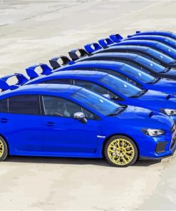 Luxury Blue Subaru Cars paint by numbers