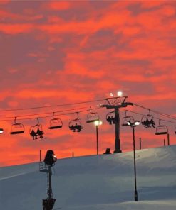 Ski Resorts At Sunset paint by numbers