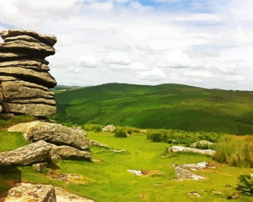 Dartmoor National Park Landscape paint by numbers