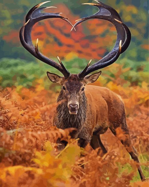 Deer With Heart Horns paint by numbers