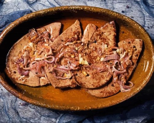 Delicious Livers With Onions paint by numbers