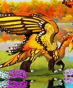 Fantasy Butterfly Dragon paint by numbers