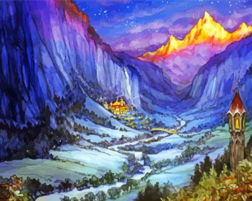 Fantasy Rivendell Art paint by numbers