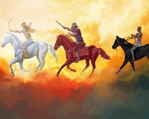 Four Horsemen Of The Apocalypse paint by numbers