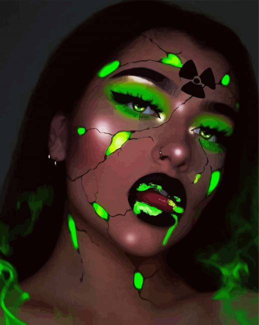Green Glow In The Dark paint by numbers