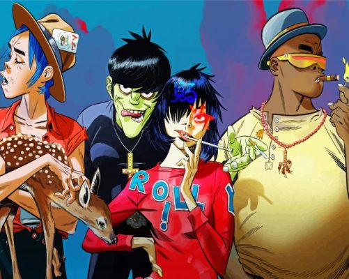 Gorillaz Singers paint by numbers