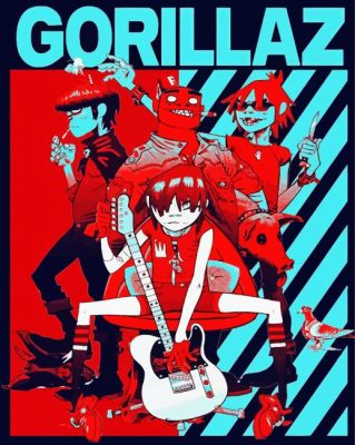 Gorillaz Poster paint by numbers