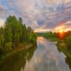 The Grand River At Sunset paint by numbers