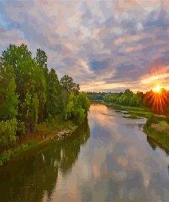 The Grand River At Sunset paint by numbers