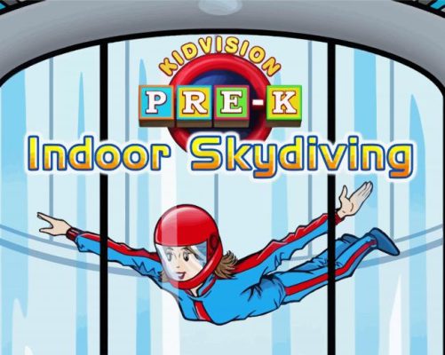 Indoor Skydiving Cartoon paint by numbers