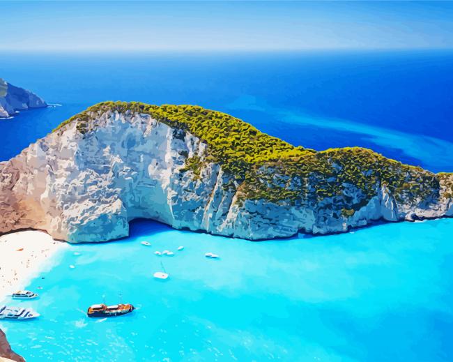 Ionian Islands Seascape paint by numbers