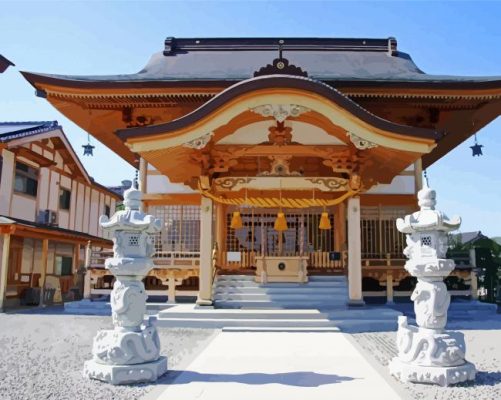 Iwakuni Shirohebi Shrine paint by numbers