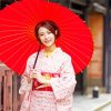 Japanese Woman With Kimono And Umbrella paint by numbers
