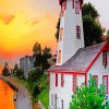 Kincardine Lighthouse At Sunset paint by numbers