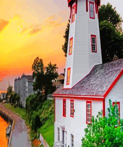 Kincardine Lighthouse At Sunset paint by numbers