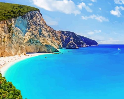 Lefkas Island Landscape paint by numbers