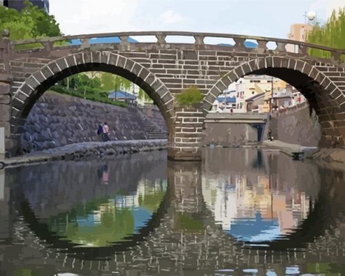 Megan Japan Bridge Reflection paint by numbers
