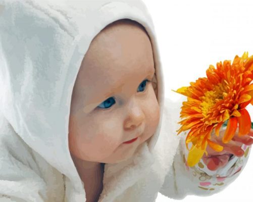 New Baby With Flowers paint by numbers
