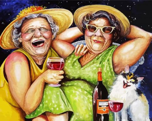 Old Happy Ladies Art paint by numbers
