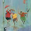 Old Happy Ladies With Umbrellas paint by numbers