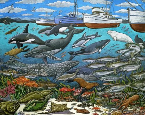 Sea Animals Art paint by numbers