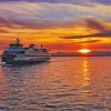 Seattle Ferry At Sunset paint by numbers