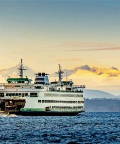 Seattle Ferry Heading To The Mountains paint by numbers