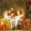 Stolen Kiss By Jean Honore Fragonard paint by numbers