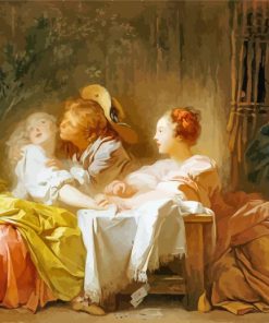 Stolen Kiss By Jean Honore Fragonard paint by numbers