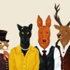 Stylish Animals Illustration paint by numbers