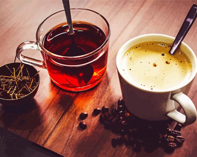 Tea And Coffee Cups paint by numbers