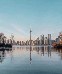 Toronto Cn Tower Reflection paint by numbers