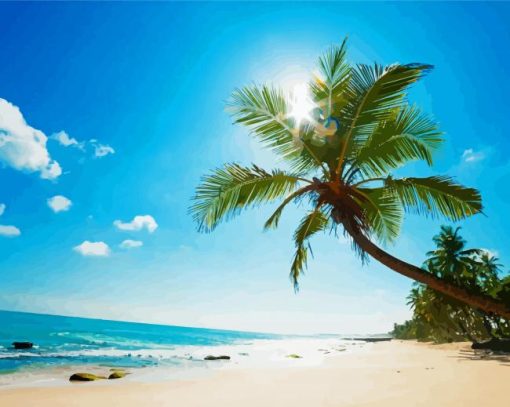 Tropical Beach In Saint Maarten paint by numbers