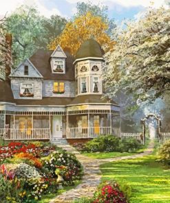 Victorian House Garden paint by number