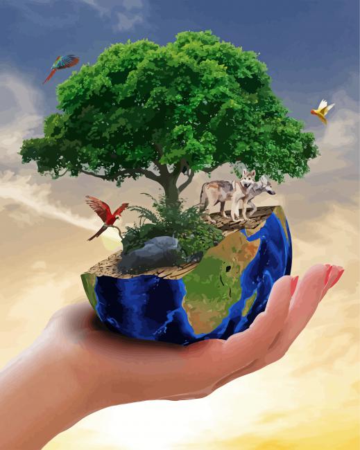 Yggdrasil World Tree On Hand paint by numbers