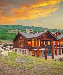 Classy Log Home Paint by numbers