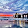 beautiful sunset in manhattan beach paint by number